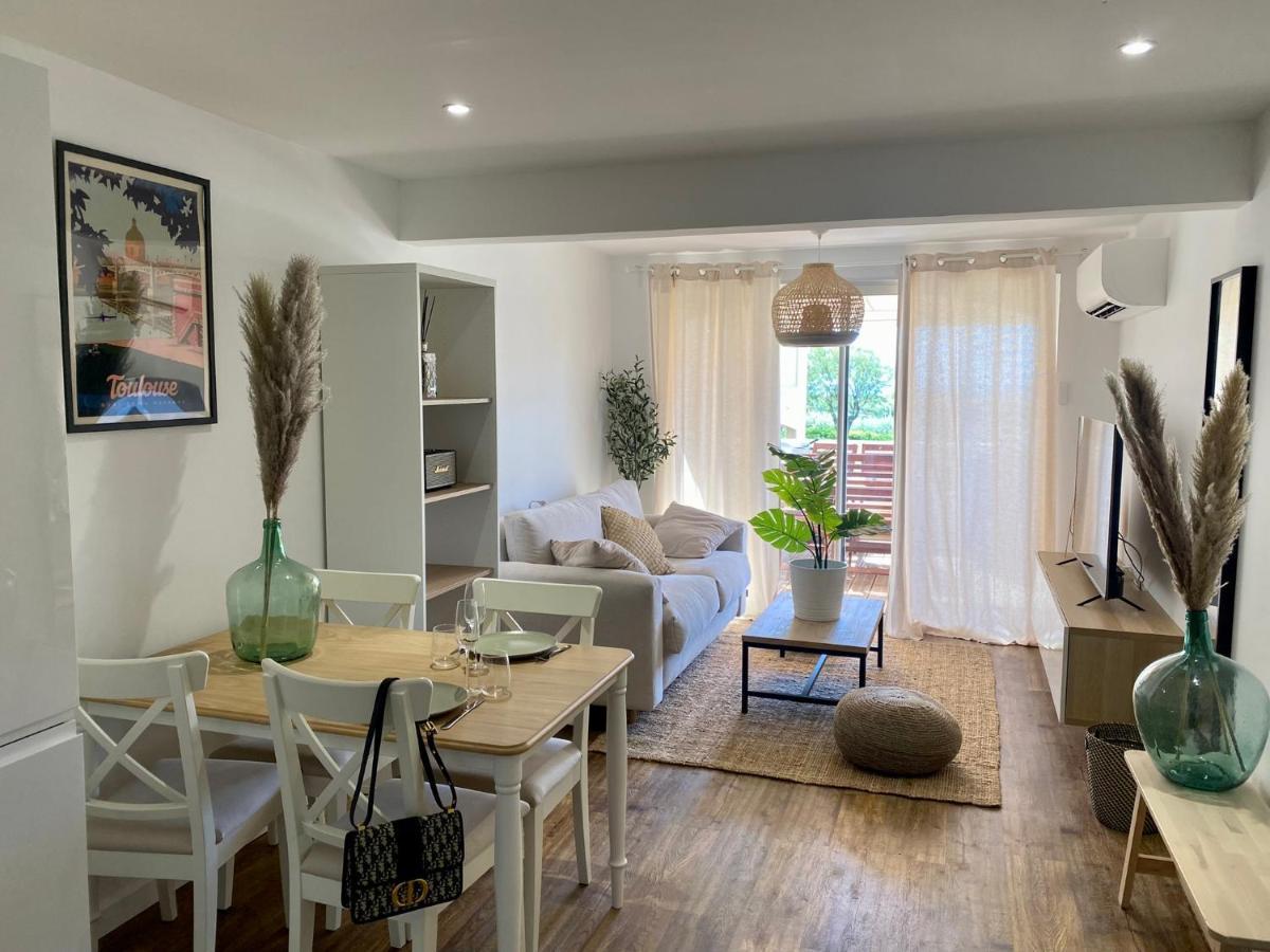 Ferienwohnung Terrasse Vue Mer 2 Pieces A Leucate Avec Piscine Exterior foto